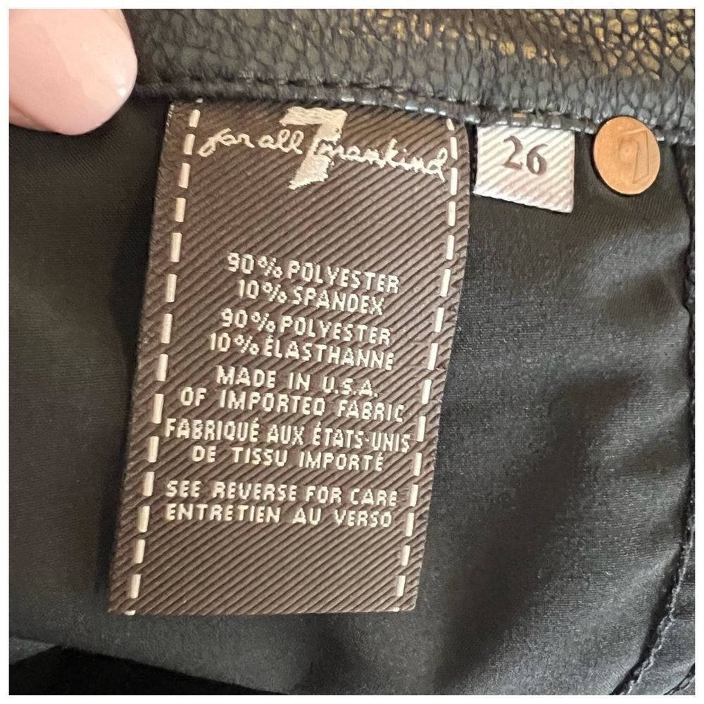 7 For All Mankind Snakeskin Jeggings Black SZ 26 - Picture 5 of 5